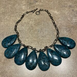Elegant Blue Teardrop Necklace